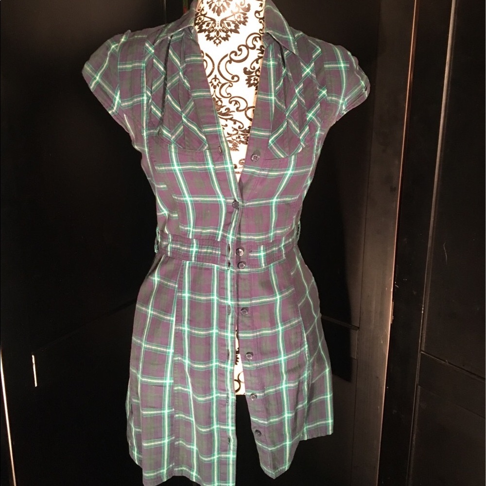 Blue flannel h&m dress